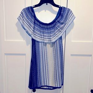 NWT WHBM Blue blouse Sz M